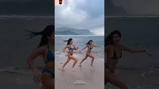 Dan Bilzerian girls running on beach