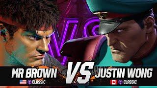 SF6 Mr Brown (Ryu) vs Justin Wong (M.Bison) Street Fighter 6