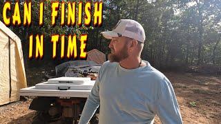 THIS TOOK A HUGE EFFORT tiny house, homesteading, off-grid, cabin build DIY, HOW TO sawmill, tractor