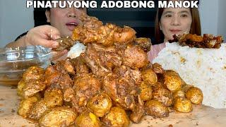 PINATUYONG ADOBONG MANOK AT SINANGAG | PINOY ALMUSAL | MUKBANG PHILIPPINES