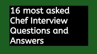 Chef interview questions and answers