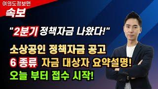 (속보)2분기 소상공인 정책자금 나왔다! / 6가지 자금 요약설명! ⭐️대상자 꼭 확인!