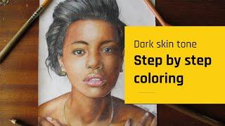 How to color, blend dark skin tones with colored pencils | blending tips