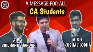 A Message for all CA Students ft. CA Siddhant Bhandari & CA Kushal Lodha | Hustle | Shubham Gupta