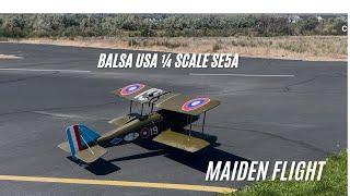 SE5a Balsa USA 1/4 Scale Warbird Maiden Flight! #airplane #rcaircraft #rcpilots
