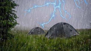 Heavy Rain and Thunderstorms on Tent to Sleep, Relaxing Mind, Deep Sleep, Improve Insomnia, ASMR