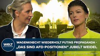 TV DUELL: Warum Alice Weidel und Sahra Wagenknecht beim Thema Ukraine russische Narrative vertreten