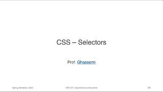 Web Application Development - CSS: Selectors