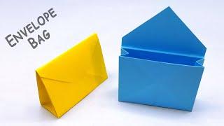 Origami Paper Handbag Shape Envelope  [Without Glue Tape] | Making Easy Paper Bag Envelopes