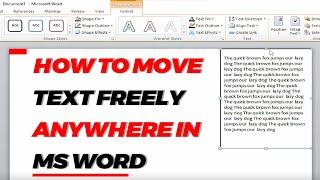  Move Text Freely Anywhere In MS Word