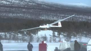 Glider landing in storm