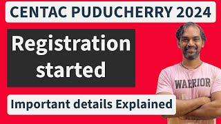 Centac Puducherry 2024 MBBS registration started  #important #centacpuducherry