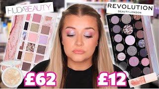 REVOLUTION FESTIVE ALLURE PALETTE VS HUDA BEAUTY ROSE QUARTZ PALETTE REVIEW & SWATCHES!