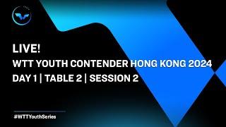 LIVE! | T2 | Day 1 | WTT Youth Contender Hong Kong 2024 | Session 2