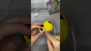 The final part of making our bee! #crochet #amigurumi #yarn