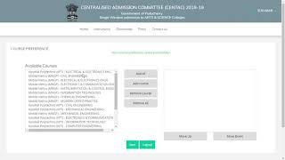 CENTAC-Puducherry Order of preference selection for filling online application