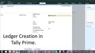 How to Create Accounting Ledger in tally Prime. Tally Guru