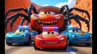 The Lightning McQueen Car Eater vs Police Cars vs Thomas Train | Hero Cars Adventure Episode