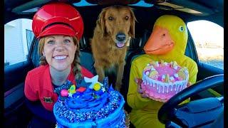 Rubber Ducky and Police Surprise Puppy in Car Ride Chase!