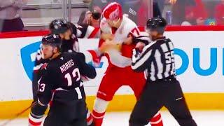 Tage Thompson Simon Edvinsson Fight Scrum | Detroit Red Wings vs Buffalo Sabres 2025 NHL Highlights