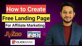 How to Create a landing page for Affiliate marketing Free with GroovePages for ClickBank Products.