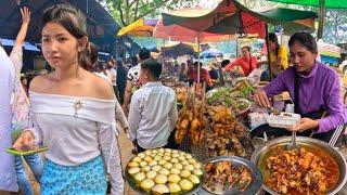 Cambodia Tour 2024 - Walking Tour 4K - Walk @Odong Resort - Countryise Street Food Tour