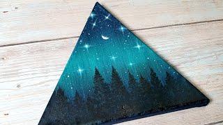 starry night sky ️ easy acrylic painting ideas for beginners