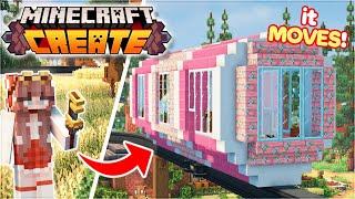 I built the cutest PINK TRAIN with the Minecraft CREATE MOD! ️ | Episode 7 (Finale)