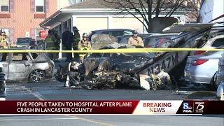 Three have been sent to Lehigh Valley Burn Center after Lancaster plane crash