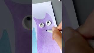 Ruler drawing of kittens suitable for kindergarten children's creative painting simple and fun c