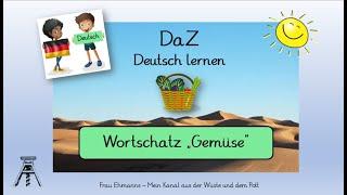 Deutsch lernen - DaF/DaZ: "Wortschatz Gemüse" mit den Artikeln "der, die, das"