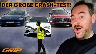 Crash-Test: Wer hat den besten Notbremsassistent?  Mercedes  BYD  Tesla | GRIP