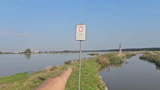 Flooding in Lower Silesia.  The flooded Oławka stream and the waters of the Odra.