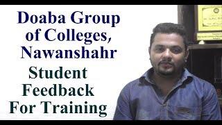 Doaba Group of Colleges Nawanshahr Student Feedback For Industrial Training