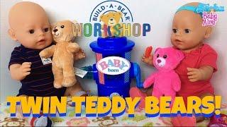  Build-A-Bear Workshop Surprise for Baby Born Twins Ethan & Emma! Let's Make a Bear!