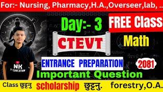 CTEVT 2081 Entrance preparation bridge course  | ctevt entrance exam model questions 2081