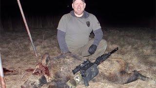 205 lb Headshot Boar 120 Yards Thermal Hog Hunt - Capre Sus