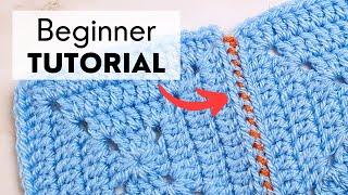 How to Join Granny Squares with Whipstitch (Beginner Tutorial)