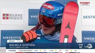 Mikaela Shiffrin gets historic 100th World Cup race win