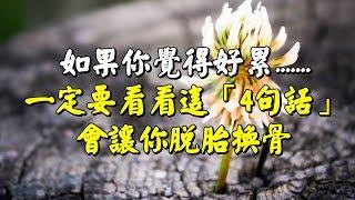 【如果有一天你覺得好累了，一定要看看這「4句話」！】會讓你脫胎換骨！受益終身！