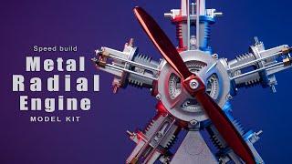 Build: Metal Radial Engine | Satisfying beat building | Model Kit | Speed Build