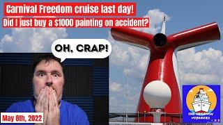 Carnival Freedom cruise day 4. I go to an art auction and accidentally bought art? shows and more!