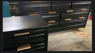 How To Upscale A 70’s Dresser & Nightstand/ Enamel Paint