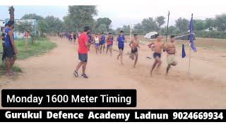 20/09/2021 Timing 1600 मीटर | Army Rally Bharti | Gurukul Defence Academy Ladnun