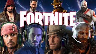 Kratos plays Fortnite with John Marston, John Wick, & Jack Sparrow