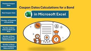 How to Calculate Coupon Dates of a Bond in Microsoft Excel  #excel #bonds #mathematics #treasury