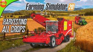 Harvesting all 10 Crops with AI Friends Farming Simulator 20 timelapse gameplay fs20