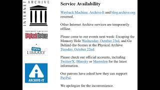 INTERNET ARCHIVE IS OFFLINE!!!