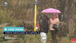 Stirile Kanal D - Prima ninsoare in capitala | Peisaj de iarna la munte | Editie de pranz