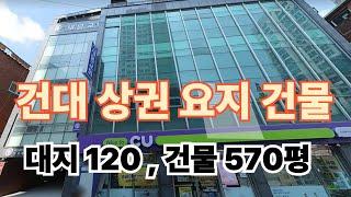 건대상권 요지건물 대지 123평 , 건물 570평 배후지 양호